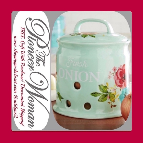 🌺 New Pioneer Woman Melody Onion Keeper Canister - Picture 4 of 7